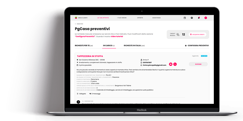 Gestisci preventivi PgCasa