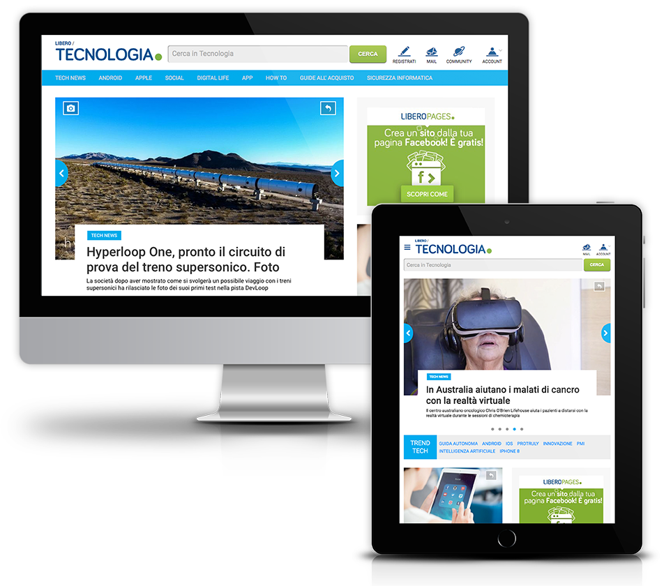 Pubblicità su Libero Tecnologia Pubblicità su Libero Tecnologia