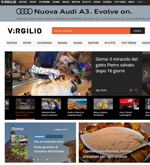 LA NUOVA HOME PAGE VIRGILIO SEGUE I TREND IN RETE