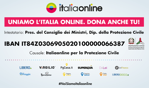 Ore 18, uniamo l’Italia online: sosteniamo la Protezione Civile