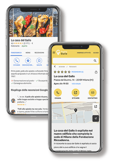 Scheda Pg.it e Scheda Google my business