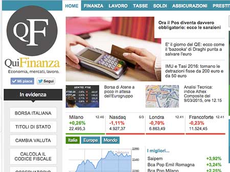 ITALIAONLINE: RECORD NUMBERS FOR QUIFINANZA