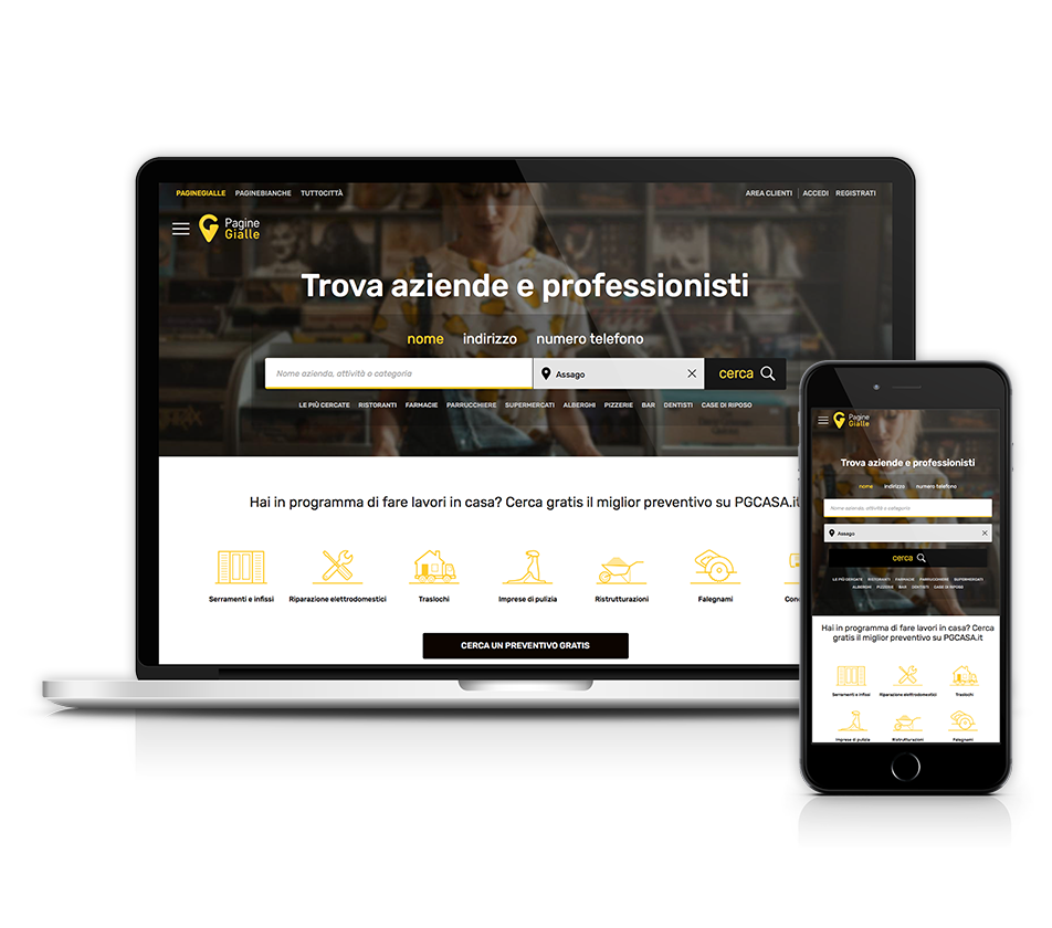 Pubblicità su PagineGialle Pubblicità su PagineGialle