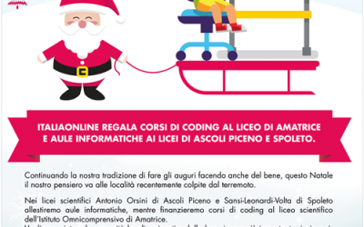 DONANDO SI IMPARA: ITALIAONLINE A SOSTEGNO DEI LICEI NELLE AREE COLPITE DAL TERREMOTO
