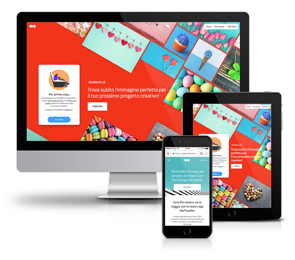 Pubblicità su WeTransfer Pubblicità su WeTransfer